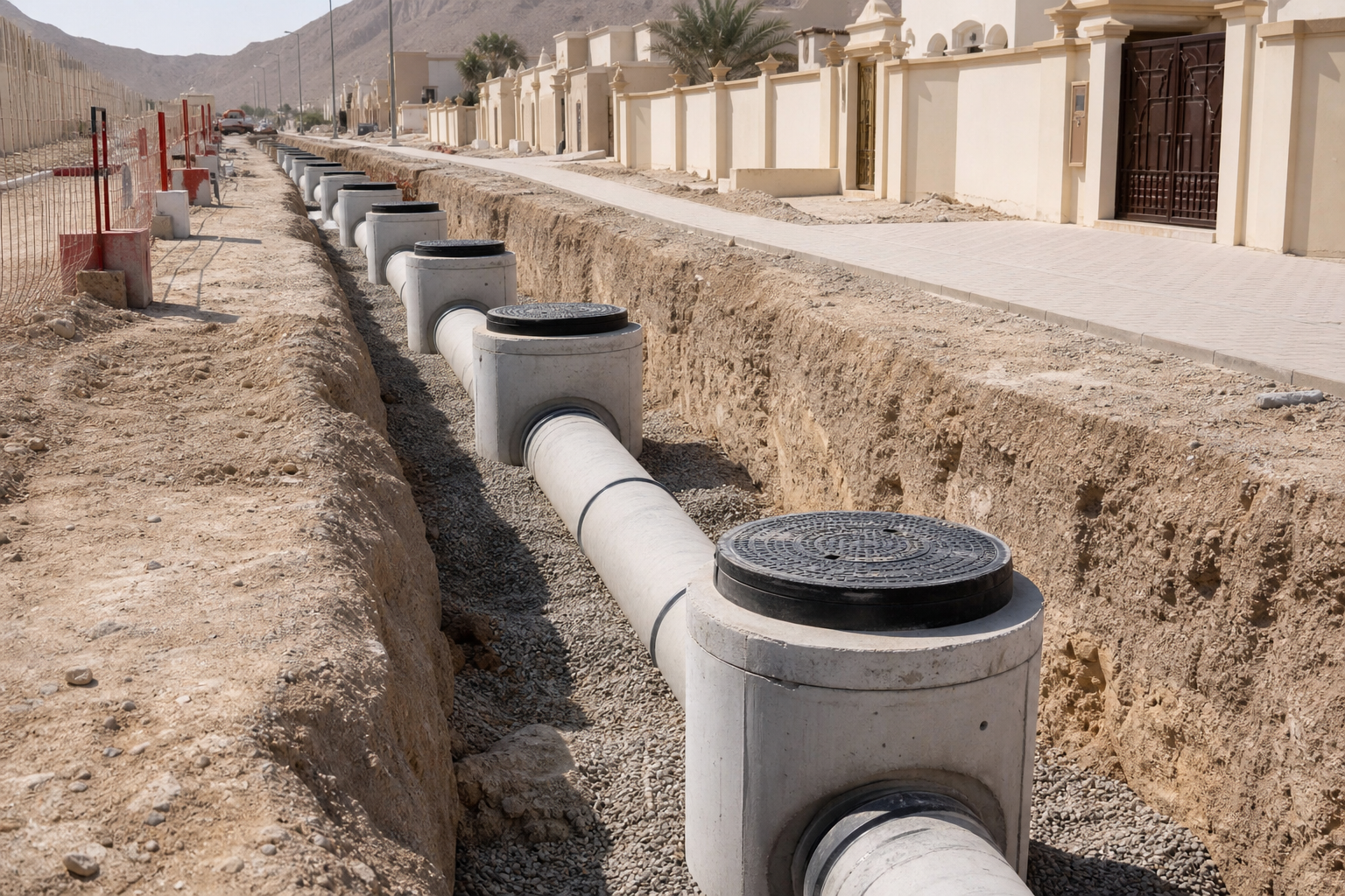 Al Amerat sewer & utility networks